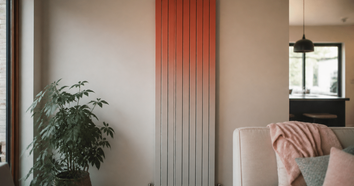 Radiateur vertical avec zone inferieure froide et superieure chaude