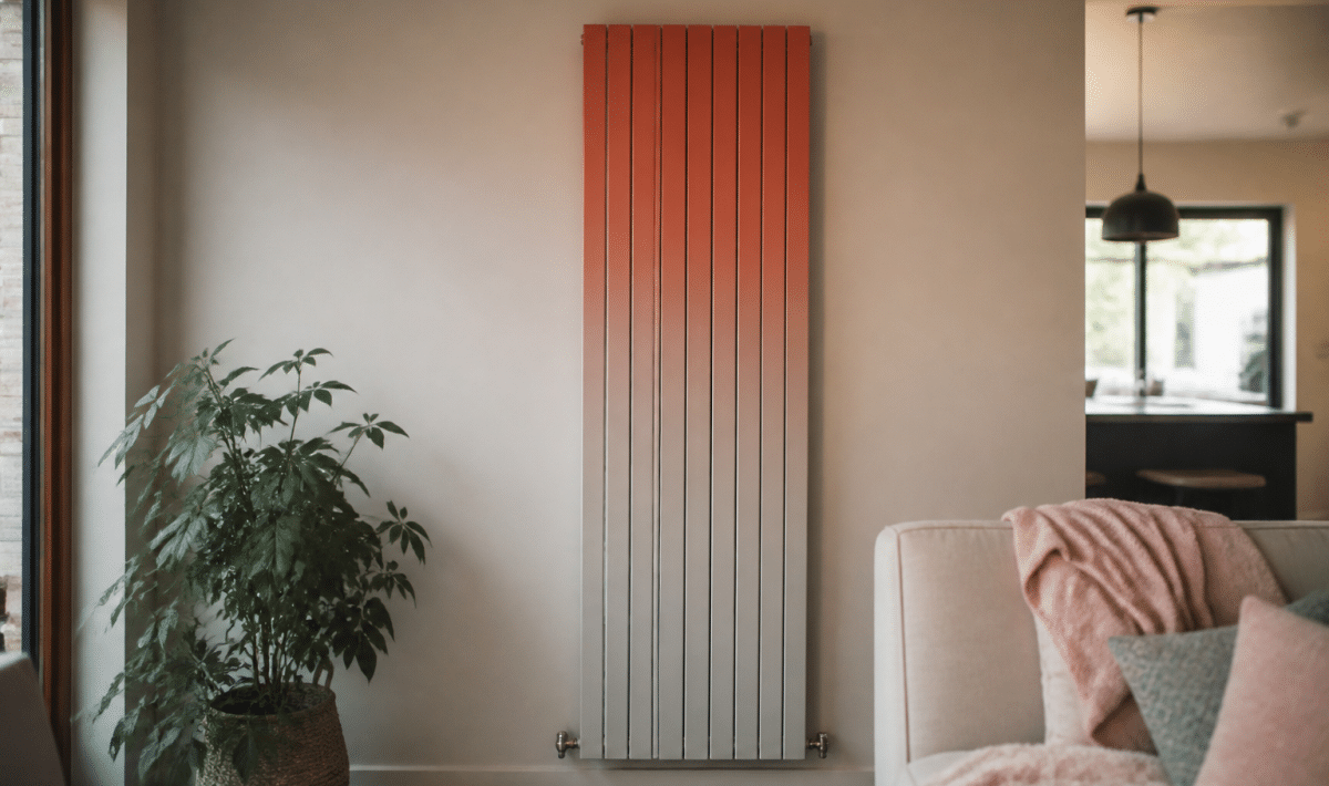 Radiateur vertical avec zone inferieure froide et superieure chaude