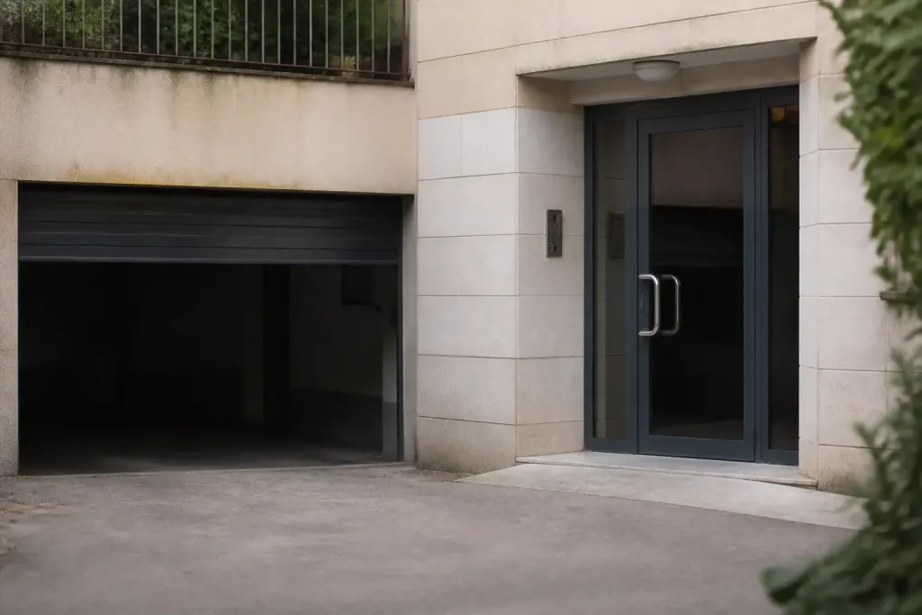 Immeuble porte blindee interphone securise parking ferme
