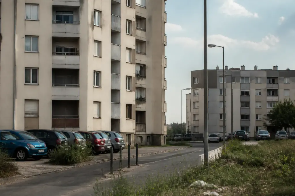 Immeubles de logements sociaux dans zone urbaine modeste